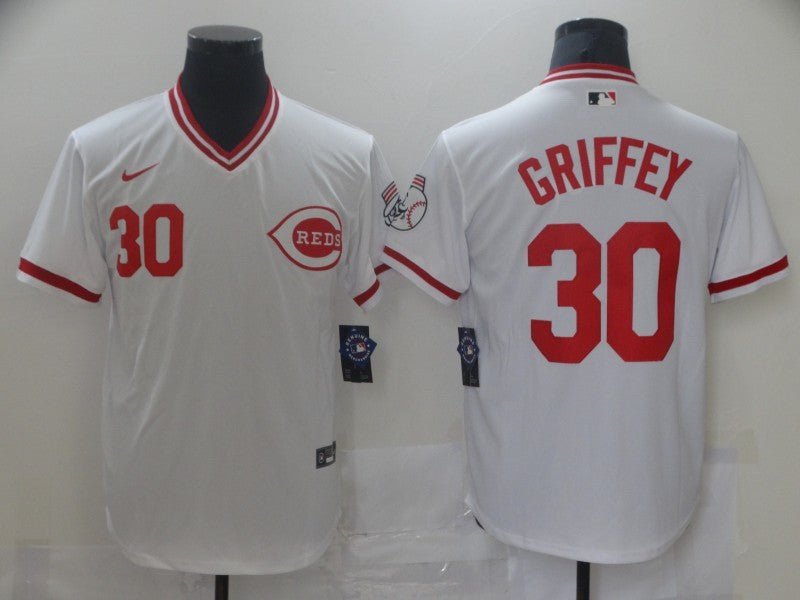 Men's Cincinnati Reds Ken Griffey Jr. #30 White Stitched Jersey